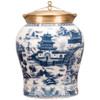 2022:10795 Blue, White Luxury Chinese Porcelain Jar 12", Parcel Gilt Bronze Ormolu