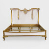 2022: Louvois, Carved Wood, Full Upholstered Handcrafted Bed Gilt Finish, 10829