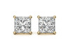 1.5 ctw Square Cut Diamond Stud 18K Y/G Earrings, #10853