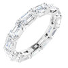 4.5 ct Emerald Cut Diamond Platinum Eternity Ring, #10858