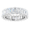 8.1 Emerald Diamond Platinum Eternity Ring, 6-7, #10873