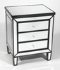 Silver Mirror - 30.5"t X 24"w X 18"d Bedside Chest - Contemporary Modern Style Mirrored Bedside Chest - Black Finish, 6110