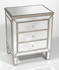Silver Mirror - 30.5"t X 24"w X 18"d Bedside Chest - Contemporary Modern Style, 6109