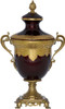 Luxe Life Finely Finished Hand Painted Glass and Gilt Bronze Ormolu, 17 Inch Decorative Container