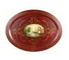 Luxe Life Hand Painted Hardwood, Greek Column Ruins, Ribbons and Bows, Oval 35L x 26W Display or Serving Tray