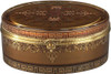 Luxe Life Finely Finished Hand Painted Glass and Gilt Bronze Ormolu, 6 Inch Trinket Box