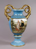 Luxury Hand Painted Reproduction Sevres Style Porcelain, 20 Inch Tabletop | Mantel Vase - Courting