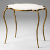 Hand Forged Iron and Marble - 29.25 Inch Accent | Side | End Table - Gold Finish