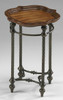 Turned Iron and Wood Oval 26.25t x 8d x 18L Tray Table