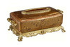 Luxe Life Finely Finished Hand Painted Glass and Gilt Bronze Ormolu, 13 Inch Rectangular Tissue Box Cover