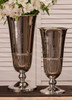 Indian Brass, 15.25 Inch Fluted Tabletop Vase, Polished Nickel Finish