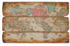 Hand Painted and Antiqued - 47.25 Inch Wall Art - Columbus View World Map