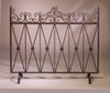 Hand Forged Iron - Medallion and Scroll Design - 50 Inch Flat Panel Fireplace Screen - Bronze Finish