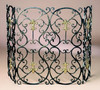 Hand Forged Iron, Fleur de Lis, 50 Inch, Three Panel Firescreen, Bronze Finish