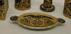 Ebony Black and Gold Medallion, Luxury Handmade Reproduction Chinese Porcelain, 9 Inch Soap Dish, Style 702