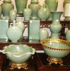 Lyvrich Handmade Luxury Porcelain and Gilded Ormolu - Pattern, Celadon Crackle