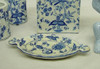 Blue and White Delicate Flower Vine, Luxury Handmade Chinese Porcelain, 9 Inch Soap Dish, Style 702