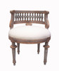 Custom Decorator - Hardwood Hand Carved Reproduction Boudoir | Accent 28 Inch Chair - Spindle Back and Upholstered Seat