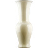 Finely Finished Porcelain, 24 Inch Tabletop or Mantel Vase, Solid Cream Finish