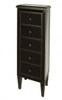 Ebony Black Mirror - 48t X 18w X 12d Lingerie Chest of Drawers - Contemporary Modern Style