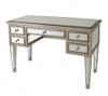 Silver Mirror - 29t X 48w X 21d Five Drawer Bureau Plat Desk - Modern Contemporary Style
