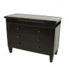 Ebony Black Mirror with Baguette Mirror Trim - 29t X 38w X 16d Entry or Chest of Drawers - Contemporary Modern Style