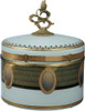 White with Gold Finely Finished Porcelain and Gilt Bronze Ormolu Round Trinket Box 7.75" - Luxe Life Brand