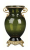 Luxe Life Finely Finished Glass and Gilt Bronze Ormolu, 9 Inch Tabletop or Mantel Vase