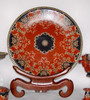 Imperial Red and Ebony Black, Luxury Handmade Reproduction Chinese Porcelain, 18 Inch Decorative Display Plate, Style 83