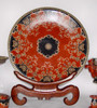 Imperial Red and Ebony Black, Luxury Handmade Reproduction Chinese Porcelain, 18 Inch Decorative Display Plate, Style 83