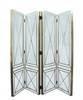 Silver Mirror - 72 Inch Room Divider, Dressing Screen - Louis XVI Neo Classical Style