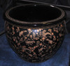 Ebony Black and Gold Pagoda - Luxury Hand Painted Reproduction Chinese Porcelain - 24 Inch Fish Bowl | Fishbowl Planter or Table Base Style 35