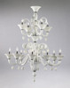Gloss White Glass Chandelier - Contemporary Style - Twelve Lights