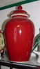 Oxblood Red Decorator Solid - Luxury Handmade Chinese Porcelain - 18 Inch Tabletop Temple Jar - Style 24