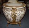 Etoiles Brillantes - Luxury Handmade Chinese Porcelain and Gilt Brass Ormolu - 16 Inch Statement Fish Bowl | Fishbowl Planter | Vase - Style N35