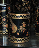 Ebony Black and Gold Pagoda - Luxury Handmade Reproduction Chinese Porcelain - 4 Inch Toothbrush Holder | Pen Cup - Style G722