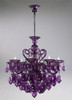 Transparent Amethyst Glass Chandelier - Bohemian Chic Style - Eight Lights