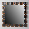 Carres Biseautes - Beveled Mirror Tile 39 Inch Decorative Wall Mirror - Silver Parcel Gilt Finish