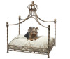 The Pampered Pet - Crown Jewel Luxury Four Post Canopy Pet Bed - Antique Gold Finish