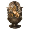 Lost Wax Cast Bronze - 68 Inch Courtyard | Entry Fountain - Polychrome Patina