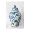 Blue and White Porcelain Temple Jar - 24 Inches Tall 6982 AOL