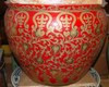 ⚜️ .LCP B927 - French Red and Gold Lotus Scroll Arabesque ⚜️ .LCP B927 - French Red and Gold Lotus Scroll Arabesque