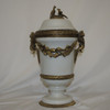 White Decorator Crackle - Luxury Handmade Reproduction Chinese Porcelain and Gilt Brass Ormolu - 17 Inch Statement Cassolette Urn Style A357