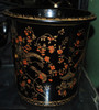 Ebony Black and Gold Pagoda, Luxury Handmade Reproduction Chinese Porcelain, 10 Inch Wastebasket, Style 922