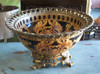 Ebony Black and Gold Acanthus - Luxury Handmade Reproduction Chinese Porcelain and Gilt Brass Ormolu - 14.5 Inch Decorative Display Bowl | Centerpiece Style F78