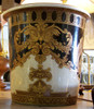 Ebony Black and Gold Acanthus, Luxury Handmade Reproduction Chinese Porcelain, 10 Inch Wastebasket, Style 922