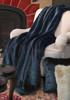 Icy Blue Sheared Mink - Luxaire Faux Fur Throw - Natural look & Luxuriously Soft - 71" Extra Large, 6956