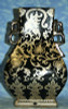 Ebony Black and Gold Lotus Scroll - Luxury Handmade Reproduction Chinese Porcelain - 18 Inch Rectangular Vase | Jardiniere Style b23