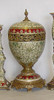 Chinese Red and Fern Green, Luxury Handmade Reproduction Chinese Porcelain and Gilt Brass Ormolu, 22 Inch Inverted Egg Statement Cassolette Urn Style A468