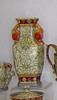 Chinese Red and Fern Green - Luxury Handmade Reproduction Chinese Porcelain - 14 Inch Mantel Vase | Tabletop Jardiniere Style FA52